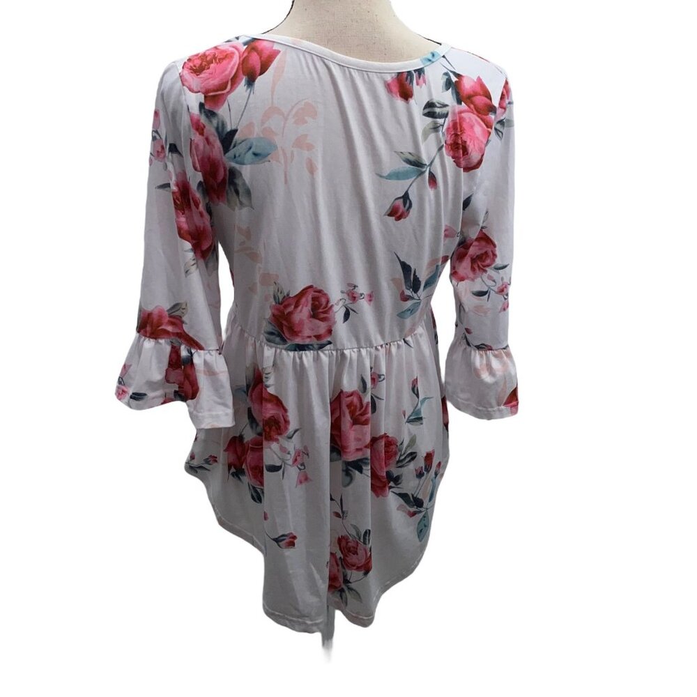 Floral Bell Sleeve Skater Dress Tunic Small Unbranded One Size See Measurements - Picture 4 of 4